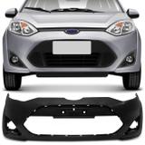 Para-choque Dianteiro Fiesta Hatch Sedan 2011 2012 2013 2014 Preto Liso Furo Milha - Dts