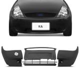 Para-Choque Dianteiro Ford Ka 2003 2004 2005 2006 2007 Preto 3 Peças - Dts