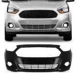Para-Choque Dianteiro Ford Ka 2014 2015 2016 2017 2018 Preto Liso com Furo Milha Espaço Emblema - Dts