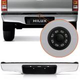 Para-choque Traseiro Hilux 06 07 08 09 10 11 12 13 14 15 Cromado + Câmera de Ré Visão Noturna - Kit prime