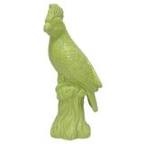 Passaro decorativo de ceramica verde - 12x31 cm - Btc decor
