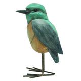 Passaro decorativo de resina e metal - colorido - Btc decor