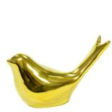 Pássaro dourado em cerâmica 7,5 cm - Wellmix