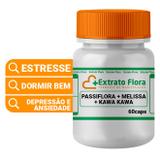 Passiflora 200mg + Melissa 200mg + Kawa Kawa 100mg 60 Cápsulas - Extrato flora