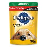 Pedigree Sachê Sabor Carne ao Molho Para Cães Adultos 100g