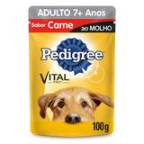 Pedigree Sachê Sabor Carne ao Molho Para Cães Adultos Acima de 7 Anos 100g
