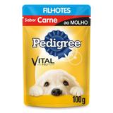 Pedigree Sachê Sabor Carne ao Molho Para Cães Filhotes 100g