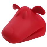 Pegador de panela cachorro de silicone vermelho / niazitex