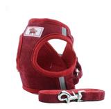 Peitoral colete com reforço para cães 3 - 4,5kg + guia vermelho - Hatelix