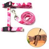 Peitoral Com Guia Para Gatos PET M Varias Cores Ajustavel - Rb