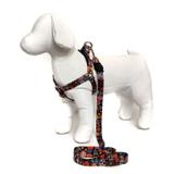 Peitoral e Guia para cachorros - Tamanho Médio - Modelo Mexicana Preta - Petzoo