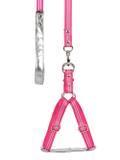 Peitoral e guia silver g - rosa - Gr pet