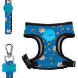 Peitoral Guia Para Cachorro Meu AuAu Unicórnio Azul P