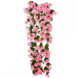 Pendente de flores artificiais com suporte de parede - rosa - Yomdid