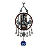 Penduricalho Olho Grego com Círculo e Hamsa - Relaxar e meditar