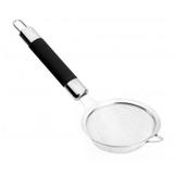 Peneira de inox 24cm cabo preto - Mundial