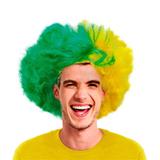 Peruca Afro Verde e Amarelo Brasil CP122 - Festabox