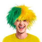 Peruca Shok Cabelo Mesclado Verde e Amarelo Brasil CP112 - Festabox
