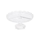 Petisqueira 23 cm de cristal transparente com pé Starry Wolff - 25561