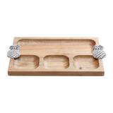 Petisqueira De Madeira Abacaxi Prata 28X20,5X2Cm - Bon gourmet