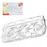 Petisqueira De Vidro Retangular Rosas 25,0x14,5cm Wincy