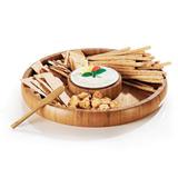 Petisqueira em cerâmica e bambu 3 peças - Shop quality