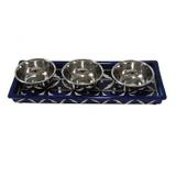 Petisqueira em metal no prato de ceramica - Btc decor