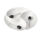 Petisqueira em porcelana com 3 garfos para petiscos em inox - Wolff