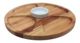 Petisqueira Madeira Com Cumbuca Porcelana Para Patê Molho - Brasa store