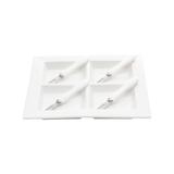 Petisqueira Porcelana 24cm Com 4 Garfos Lyon Branco Wolff