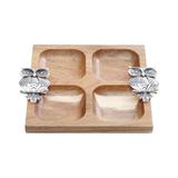 Petisqueira Quadrada 20.5X20.5Cm Madeira E Zamac Bon Gourmet