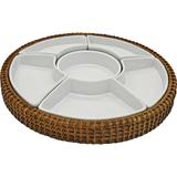Petisqueira Rattan com Ceramica 34x4cms Bon Gourmet - Rojemac
