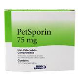 Petsporin 75mg Antibiótico Cães e Gatos c/12 comp. - Mundo Animal