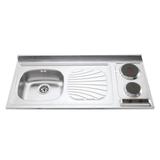 Pia Com Cooktop Elétrico Tramontina 93711903 Inox 2 Bocas 220V