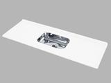 Pia de Cozinha Decoralita Mármore Sintético com Bojo em Inox 150cm X 54cm Branco