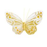 Pick Borboleta Arranjo Decoração Natal 7cm Dourado - Cromus