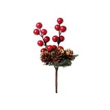Pick Decoração Natal Frutas Vermelhas 17x8Cm Vermelho - Cromus