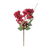 Pick Decoração Natal Frutas Vermelhas 25x10Cm Vermelho - Cromus