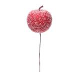Pick Decoração Natal Maça Açucarada 22Cm Vermelha - Cromus