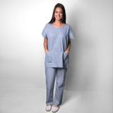 Pijama Hospitalar Feminino Básico Azul FAIKO Jalecos - Faíko jalecos