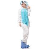 Pijama Kigurumi Coelho Azul - Fantasia de unicórnio