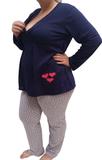 Pijama Longo Plus Size Gestante e Maternidade 0885 - Linda Gestante
