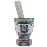 Pilão De Pedra Sabão Decorado - Leônidas