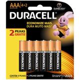 Pilha Palito AAA Leve 6 Pague 4 - Duracell