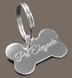 Pingente de Identificação para Cachorro Aço Inox Formato de Osso Liso - P - Pet elegante