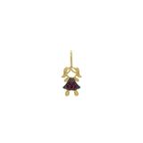Pingente Ouro 18k Menina Vestido Cravejado de Zircônias - Grupo mc