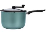 Pipoqueira Brinox Turquesa Antiaderente Alumínio - com Tampa de Vidro 5,5L 22cm Especiarias Pic Poc