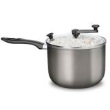 Pipoqueira Com Tampa De Vidro Grafite - 3,6L 22cm - MTA