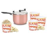 Pipoqueira Tampa de Vidro Supra Nº 22 Rose Mta com 04 Potes Pipoca 2,1 L