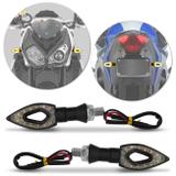 Pisca Seta Moto Sport LED Âmbar Vazada Com Plug De Borracha Flexível Universal Par - St